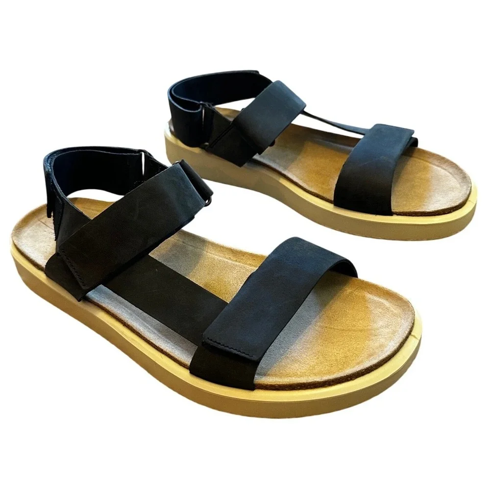ECCO Corksphere Black Platform Sandals Men's 46‎